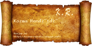 Kozma Renátó névjegykártya